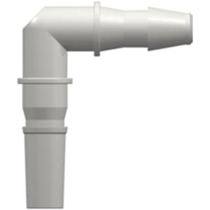 Winkel, Luer Männlich - Drehbarer Adapter zu 200 Series Schlauchtülle 3,2mm (1/8") ID, PA (Polyamide) Weiß, Kann verwendet werden mit separatem drehbarem Sicherungsring (FSLLR)