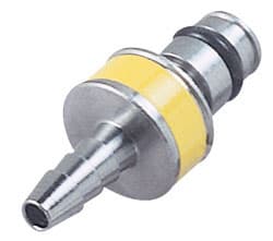 Straight, Thumb Latch - PMC/MC Series Male to Tube Fitment 3,2mm (1/8") ID, Chrome Plated Brass Yellow, 1/8" Flow