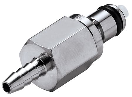Straight, Thumb Latch - PMC/MC Series Male to Tube Fitment 3,2mm (1/8") ID, Chrome Plated Brass, 1/8" Flow