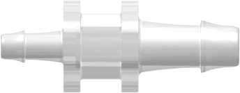 Straight Reducer, 500 Series Barb 4,8mm (3/16") ID to 500 Series Barb 3,2mm (1/8") ID, PP (Polypropylene) - Animal Free Natural