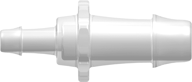 Straight Reducer, 500 Series Barb 12,7mm (1/2") ID to 500 Series Barb 6,4mm (1/4") ID, PP (Polypropylene) - Animal Free Natural