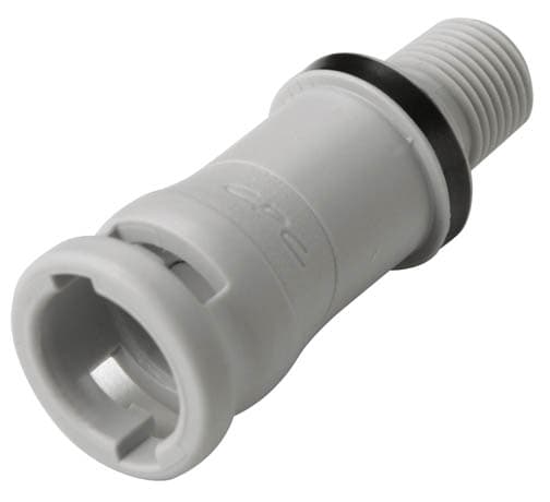 Straight, Quarter Turn - NS212 Non-Spill Series Female to NPT 1/8", PP (Polypropylene) - Glass Filled Grey, 1/8" Flow