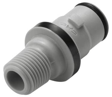 Straight, Quarter Turn - NS212 Non-Spill Series Male to NPT 1/8", PP (Polypropylene) - Glass Filled Grey, 1/8" Flow