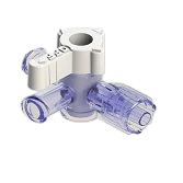 2-Way Stopcock, 43psi (3 bar), Luer Female to Luer Male - Lock, OFF Handle, GXL, White PC (Polycarbonate) Clear, w/o Caps