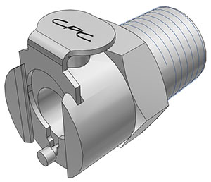 Straight, Thumb Latch - PMC/MC Series Female to NPT 1/4", Chrome Plated Brass, 1/8" Flow, Metal Latch, NSF Version, FDA Buna N O-Ring