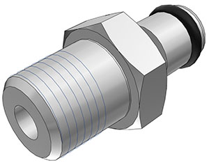 Straight, Thumb Latch - PMC/MC Series Male to NPT 1/8", Chrome Plated Brass, 1/8" Flow, NSF Version