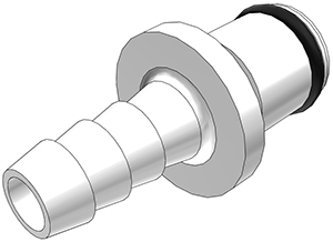 Straight, Thumb Latch - PLC/LC Series Male to Tube Fitment 6,4mm (1/4") ID, Acetal White, 1/4" Flow, NSF Version