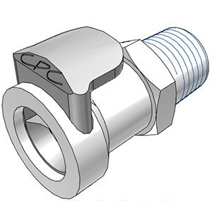 Straight, Thumb Latch - APC Series Female to NPT 3/8", Acetal White, 1/4" Flow, Plastic Latch, NSF Version, FDA EPDM O-Ring