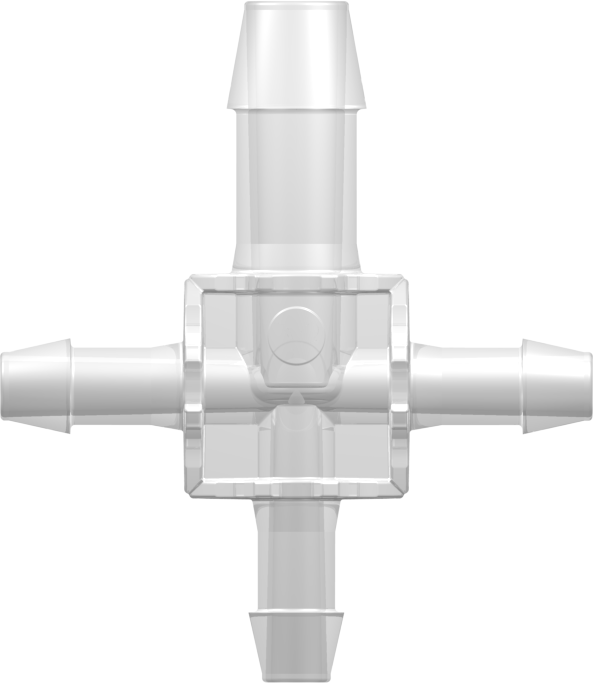 X-Reducer, 600 Series Barb 9,5mm (3/8") ID to 600 Series Barb 6,4mm (1/4") ID, PP (Polypropylene) - Animal Free Natural