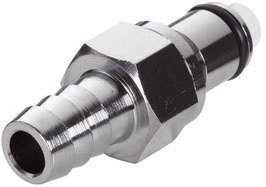 Straight, Thumb Latch - PLC/LC Series Male to Tube Fitment 9,5mm (3/8") ID, Chrome Plated Brass, 1/4" Flow, NSF Version, FDA Buna N O-Ring
