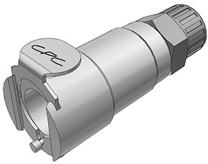 Straight, Thumb Latch - PLC/LC Series Female to PTF (Push to Fit) 9,5mm (3/8") OD, Chrome Plated Brass, 1/4" Flow, Metal Latch, NSF Version, FDA Buna N O-Ring