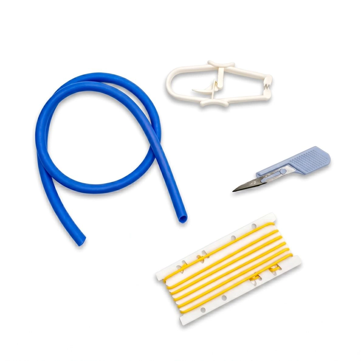 Mednet medical tubing accessories — silicone clamps, color buttons and vessel loops for IV and OEM tubing systems