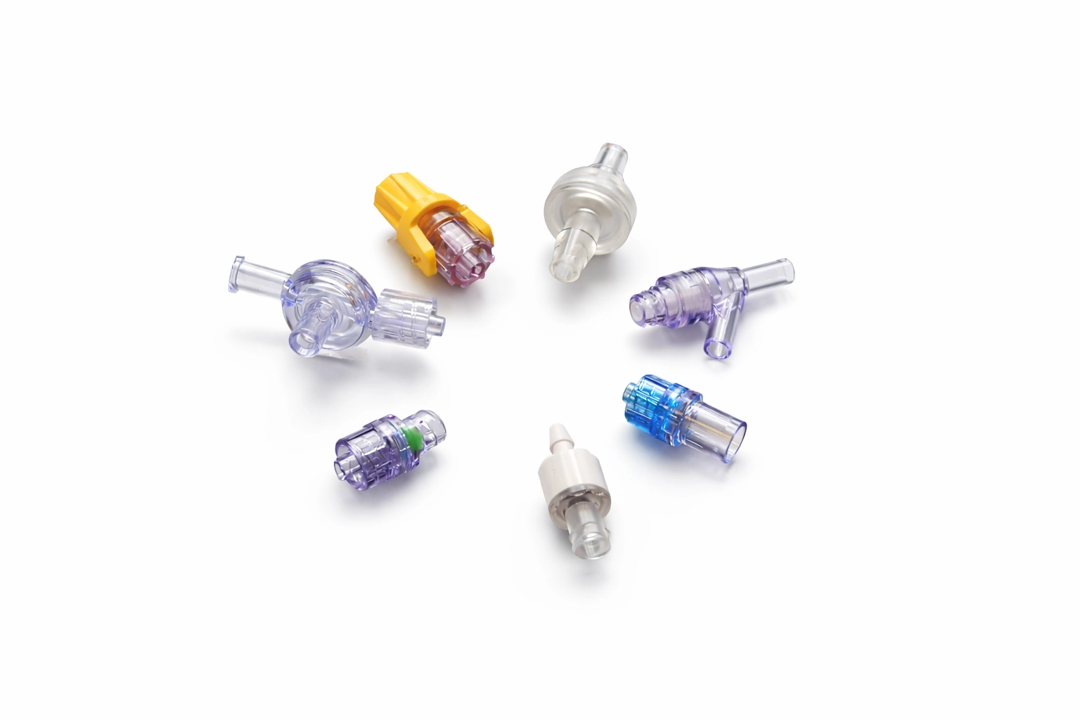 Mednet medical valves — luer-activated, needle-free swabable, check, pressure-activated and Tuohy Borst