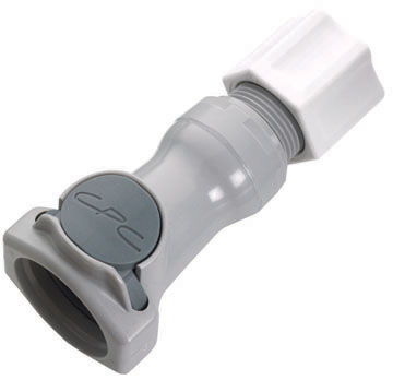 Straight, Thumb Latch - HFC Series Female to In-Line Compression 12,7mm (1/2") OD, PP (Polypropylene) Grey, 1/2" Flow, Plastic Latch