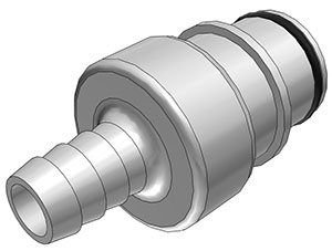 Straight, Thumb Latch - HFC Series Male to Tube Fitment 9,5mm (3/8") ID, PSU (Polysulfone) White, 1/2" Flow