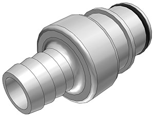 Straight, Thumb Latch - HFC Series Male to Tube Fitment 12,7mm (1/2") ID, PSU (Polysulfone) White, 1/2" Flow