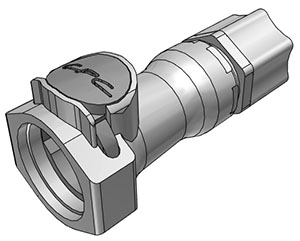 Straight, Thumb Latch - HFC Series Female to In-Line Compression 12,7mm (1/2") OD, PP (Polypropylene) Grey, 1/2" Flow, Plastic Latch