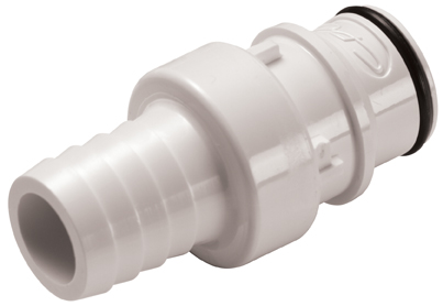 Straight, Thumb Latch - HFC Series Male to Tube Fitment 16,0mm (5/8") ID, PSU (Polysulfone) White, 1/2" Flow