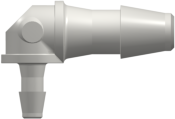 L-Reducer, 200 Series Barb 3,2mm (1/8") ID to 200 Series Barb 1,6mm (1/16") ID, PA (Polyamide) White