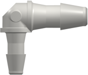 L-Reducer, 200 Series Barb 3,2mm (1/8") ID to 200 Series Barb 2,4mm (3/32") ID, PA (Polyamide) White