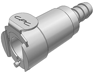 Straight, Thumb Latch - PLC/LC Series Female to Tube Fitment 8,0mm (5/16") ID, Chrome Plated Brass, 1/4" Flow, Metal Latch