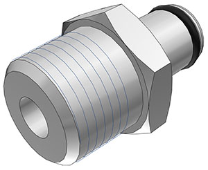 Straight, Thumb Latch - PLC/LC Series Male to NPT 3/8", Chrome Plated Brass, 1/4" Flow