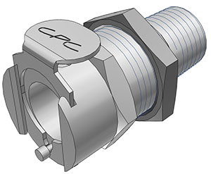 Panel Mount, Thumb Latch - PLC/LC Series Female to NPT 1/4", Chrome Plated Brass, 1/4" Flow, Metal Latch