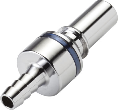 Straight, Thumb Latch - LQ4 Non-Spill Series Male to Tube Fitment 3,2mm (1/8") ID, Chrome Plated Brass Blue, 1/4" Flow