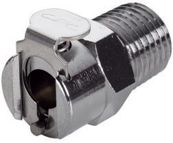 Straight, Thumb Latch - PMC/MC Series Female to NPT 1/4", Chrome Plated Brass, 1/8" Flow, Metal Latch