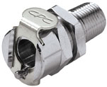 Panel Mount, Thumb Latch - PMC/MC Series Female to NPT 1/8", Chrome Plated Brass, 1/8" Flow, Metal Latch