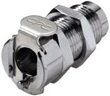 Panel Mount, Thumb Latch - PMC/MC Series Female to UNF 10-32, Chrome Plated Brass, 1/8" Flow, Metal Latch
