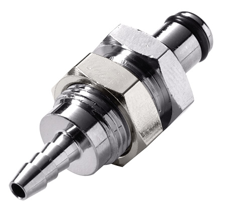 Panel Mount, Thumb Latch - PMC/MC Series Male to Tube Fitment 3,2mm (1/8") ID, Chrome Plated Brass, 1/8" Flow