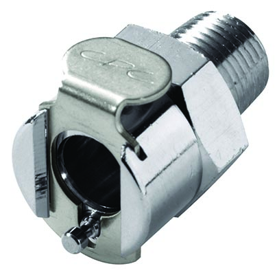 Straight, Thumb Latch - PMC/MC Series Female to NPT 1/8", Chrome Plated Brass, 1/8" Flow, Metal Latch