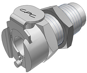 Panel Mount, Thumb Latch - PMC/MC Series Female to UNF 10-32, Chrome Plated Brass, 1/8" Flow, Metal Latch