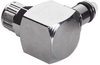 Elbow, Thumb Latch - PMC/MC Series Male to PTF (Push to Fit) 6,4mm (1/4") OD, Chrome Plated Brass, 1/8" Flow