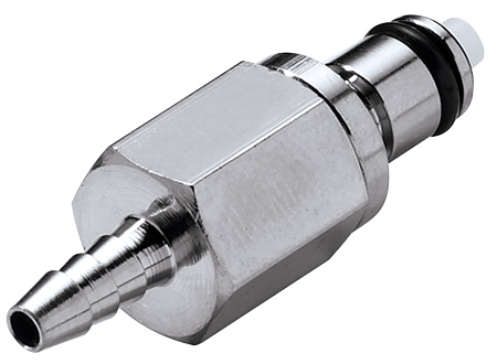 Straight, Thumb Latch - PMC/MC Series Male to Tube Fitment 3,2mm (1/8") ID, Chrome Plated Brass, 1/8" Flow