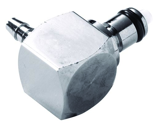Elbow, Thumb Latch - PMC/MC Series Male to Tube Fitment 3,2mm (1/8") ID, Chrome Plated Brass, 1/8" Flow