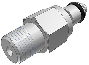 Straight, Thumb Latch - PMC/MC Series Male to BSPT 1/8", Chrome Plated Brass, 1/8" Flow