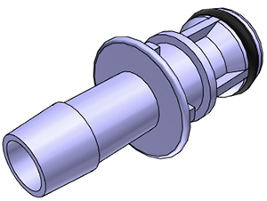 Straight, Thumb Latch - MPC Male to Tube Fitment 6,4mm (1/4") ID, PC (Polycarbonate) Purple Tint,