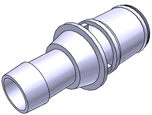 Straight, Thumb Latch - MPX Male to Tube Fitment 9,5mm (3/8") ID, PC (Polycarbonate) Purple Tint,