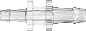 Straight Reducer, 500 Series Barb 4,0mm (5/32") ID to 500 Series Barb 3,2mm (1/8") ID, PC (Polycarbonate) Clear