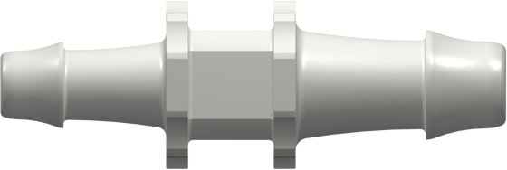Straight Reducer, 500 Series Barb 8,0mm (5/16") ID to 500 Series Barb 6,4mm (1/4") ID, PA (Polyamide) White
