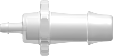 Straight Reducer, 500 Series Barb 9,5mm (3/8") ID to 500 Series Barb 3,2mm (1/8") ID, PP (Polypropylene) - Animal Free Natural