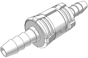 Straight, Quarter Turn - SMC Series Set (Male + Female) to Tube Fitment 3,2mm (1/8") ID, Acetal White,