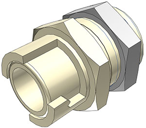 Panel Mount, Quarter Turn - SMC Series Female to Tube Fitment 3,2mm (1/8") ID, PP/Acetal Beige / White,