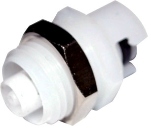 Panel Mount, Quarter Turn - SMC Series Male to Tube Fitment 1,6mm (1/16") ID, Acetal White,