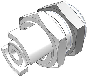 Panel Mount, Quarter Turn - SMC Series Male to Tube Fitment 3,0mm (.118") ID, Acetal White,