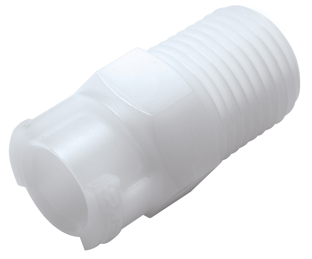 Straight, Quarter Turn - SMC Series Female to NPT 1/8", Acetal White,