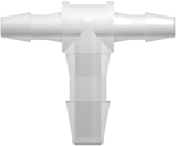 T-Reducer, 200 Series Barb 1,6mm (1/16") ID to 200 Series Barb 2,4mm (3/32") ID, PP (Polypropylene) - Animal Free Natural