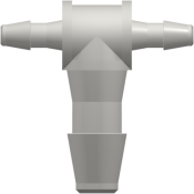 T-Reducer, 200 Series Barb 1,6mm (1/16") ID to 200 Series Barb 3,2mm (1/8") ID, PA (Polyamide) White
